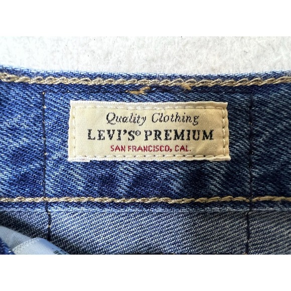 Levis Premium Baggy Dad Jeans Womens 31 Blue Medium Wash High Rise Denim Wide - Picture 9 of 16